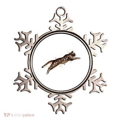 Bengal Cat Jumping From A Splash Ornament