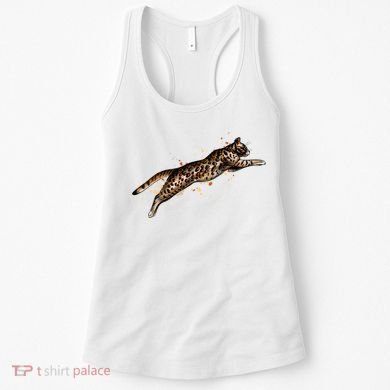Bengal Cat Jumping From A Splash Women's Tank Top