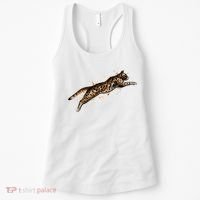 Bengal Cat Jumping From A Splash Women's Tank Top thumb 0