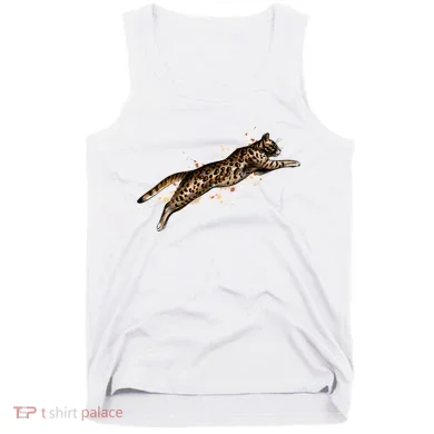 Bengal Cat Jumping From A Splash Tank Top