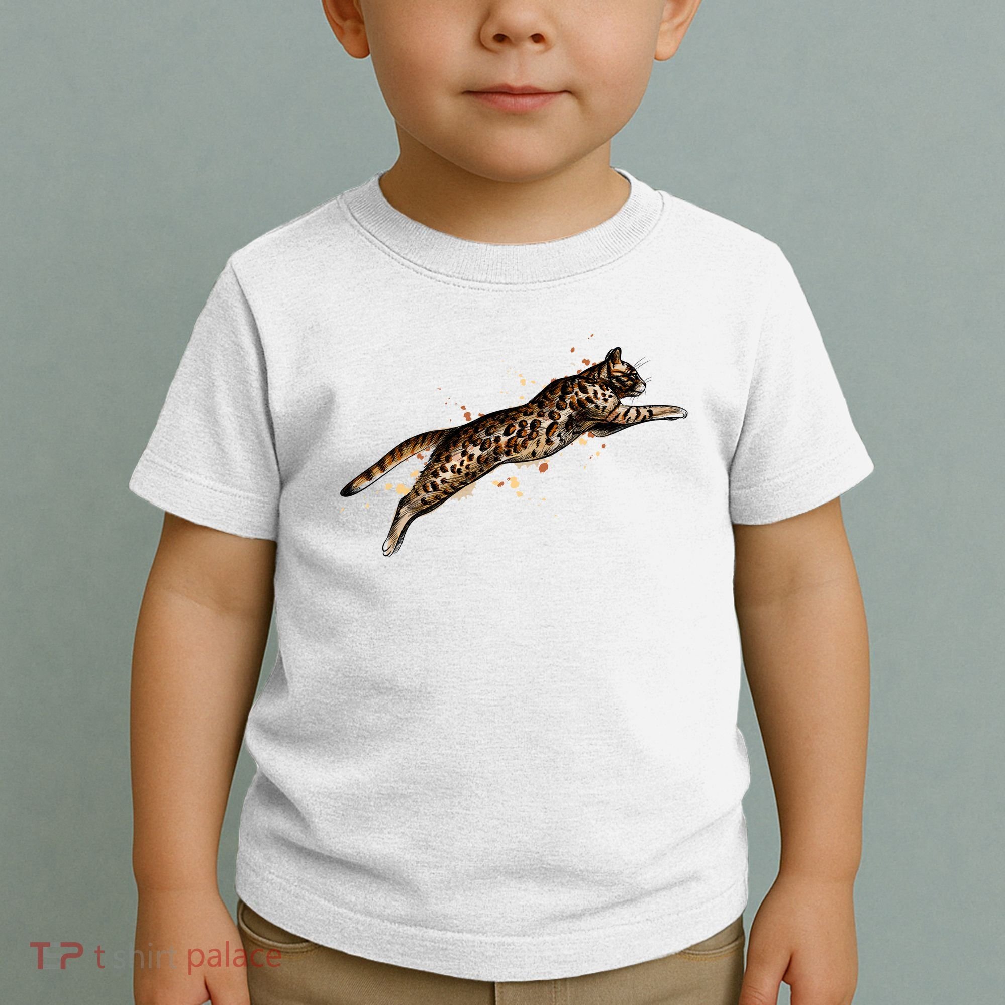 Bengal Cat Jumping From A Splash Toddler T-Shirt
