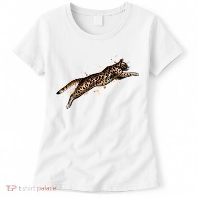 Bengal Cat Jumping From A Splash Women's T-Shirt