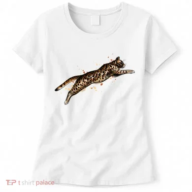 Bengal Cat Jumping From A Splash Women's T-Shirt