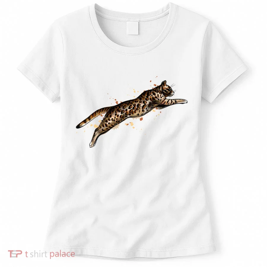 Bengal Cat Jumping From A Splash Women's T-Shirt