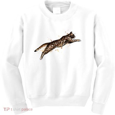 Bengal Cat Jumping From A Splash Kids Sweatshirt