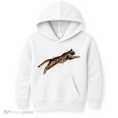Bengal Cat Jumping From A Splash Kids Hoodie