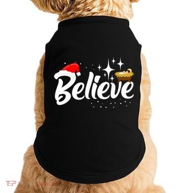 Believe Christmas Jesus Christmas Gift Doggie Tank