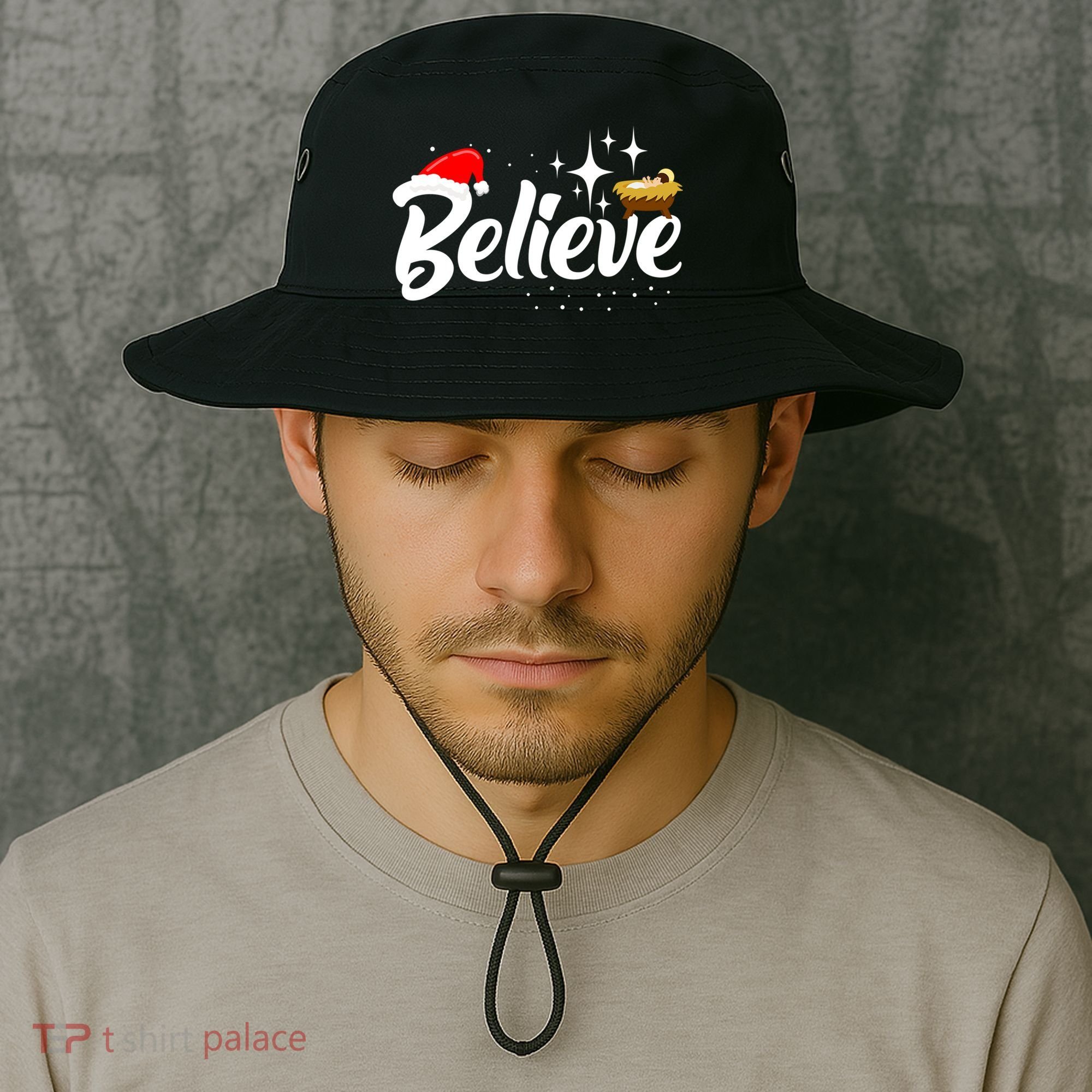 Believe Christmas Jesus Christmas Gift Bucket Hat