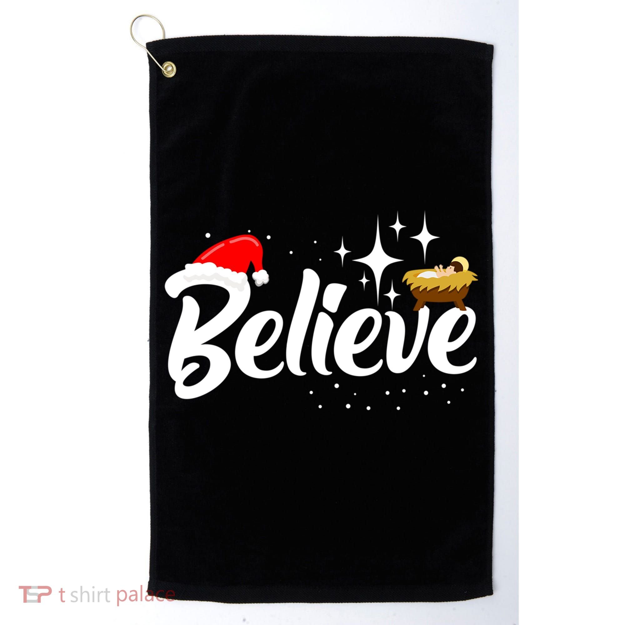 Believe Christmas Jesus Christmas Gift Golf Towel