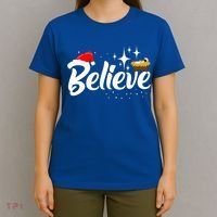 Believe Christmas Jesus Christmas Gift T-Shirt thumb 4
