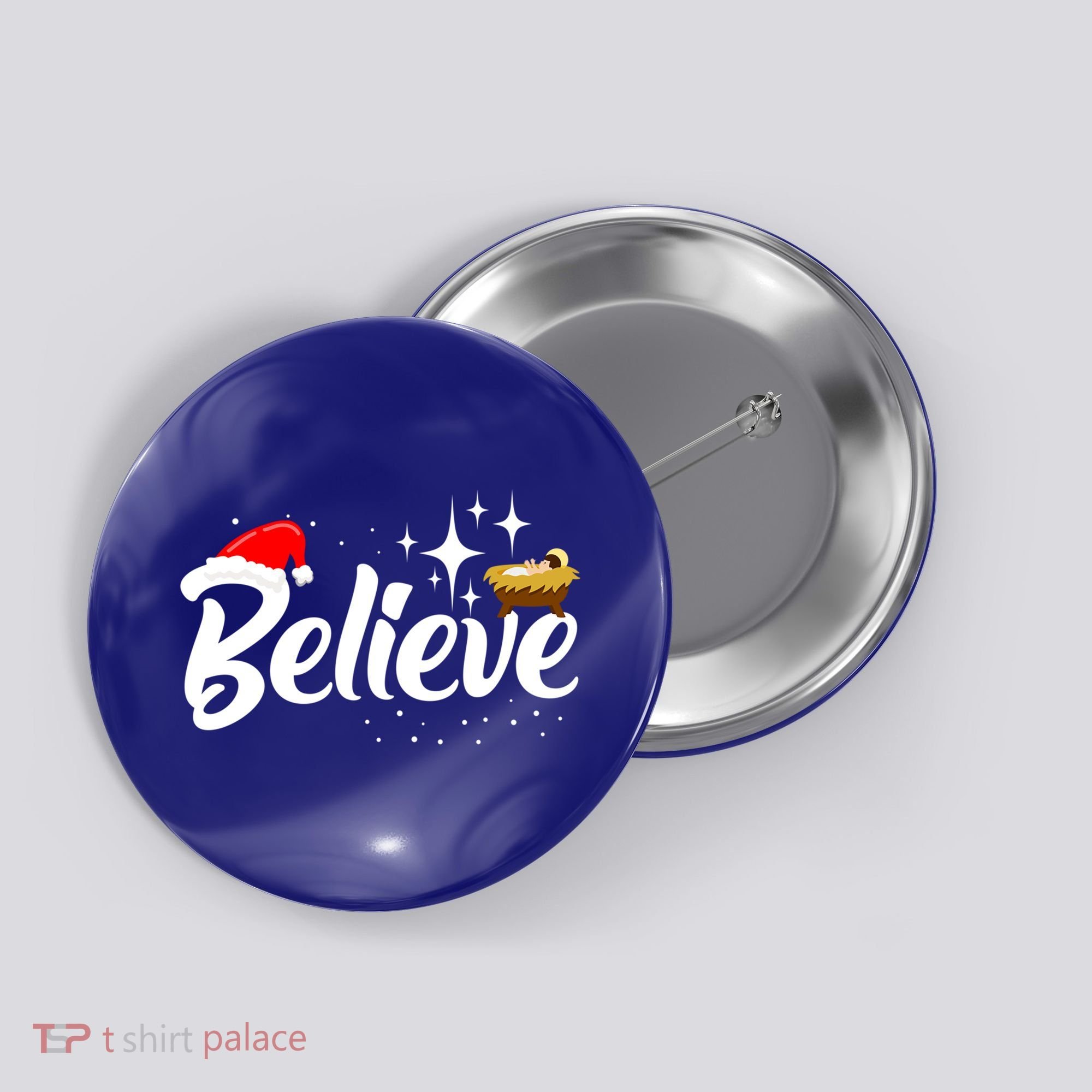 Believe Christmas Jesus Christmas Gift Button