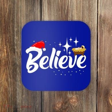 Believe Christmas Jesus Christmas Gift Coaster