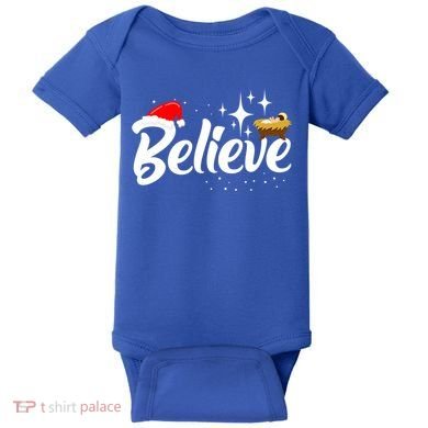 Believe Christmas Jesus Christmas Gift Baby Bodysuit