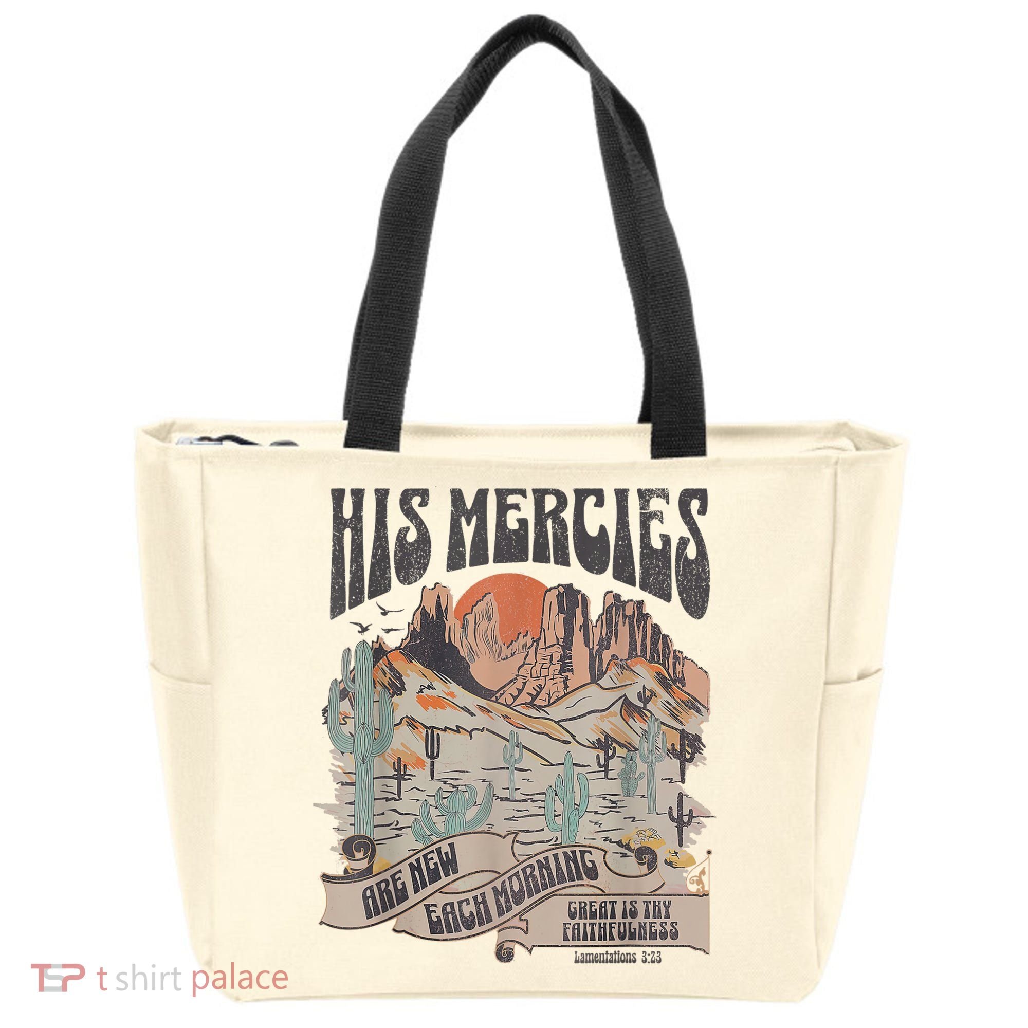 Boho Christian Jesus Apparel Faith Based His Mercies Are New Tote Bag