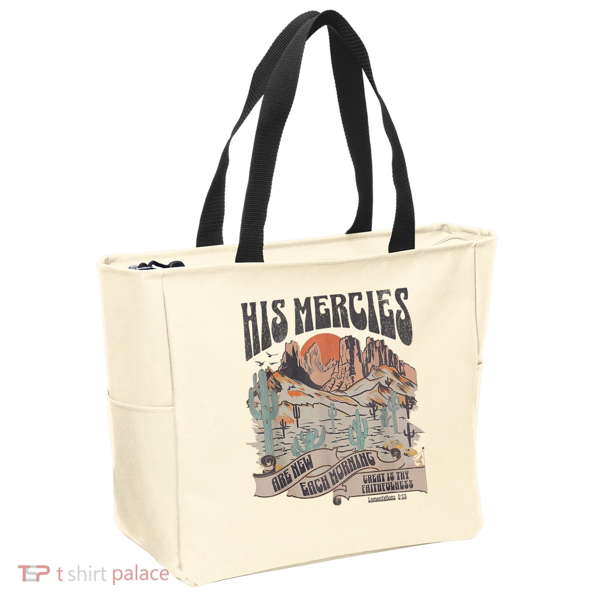 Boho Christian Jesus Apparel Faith Based His Mercies Are New Tote Bag