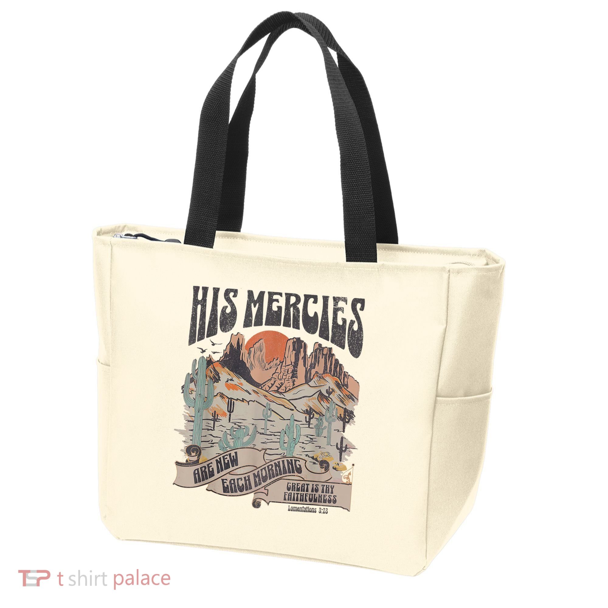 Boho Christian Jesus Apparel Faith Based His Mercies Are New Tote Bag