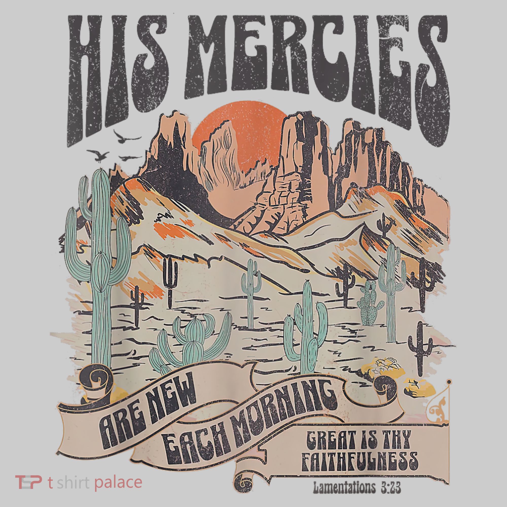 Boho Christian Jesus Apparel Faith Based His Mercies Are New T-Shirt