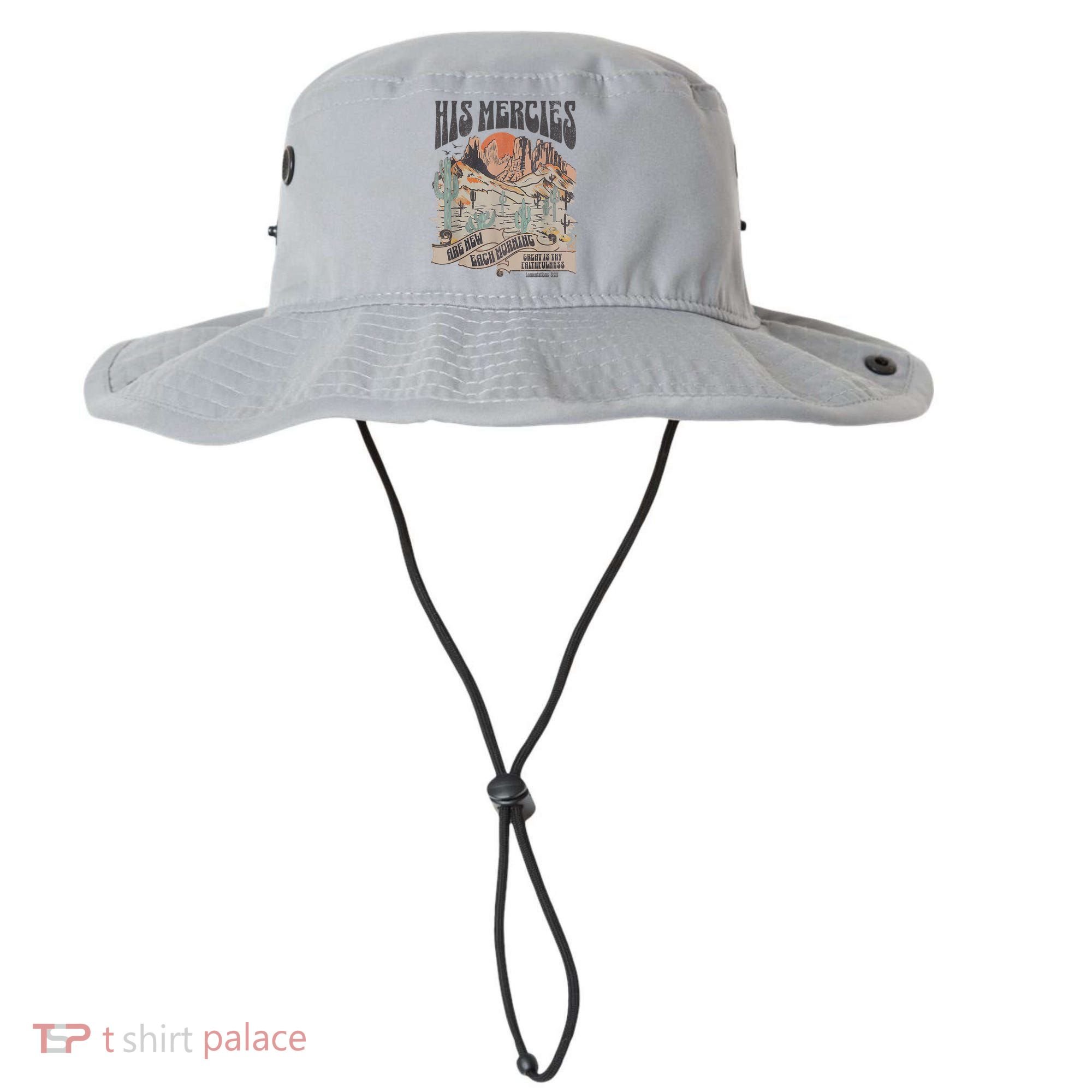Boho Christian Jesus Apparel Faith Based His Mercies Are New Bucket Hat