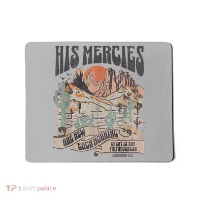 Boho Christian Jesus Apparel Faith Based His Mercies Are New Mousepad