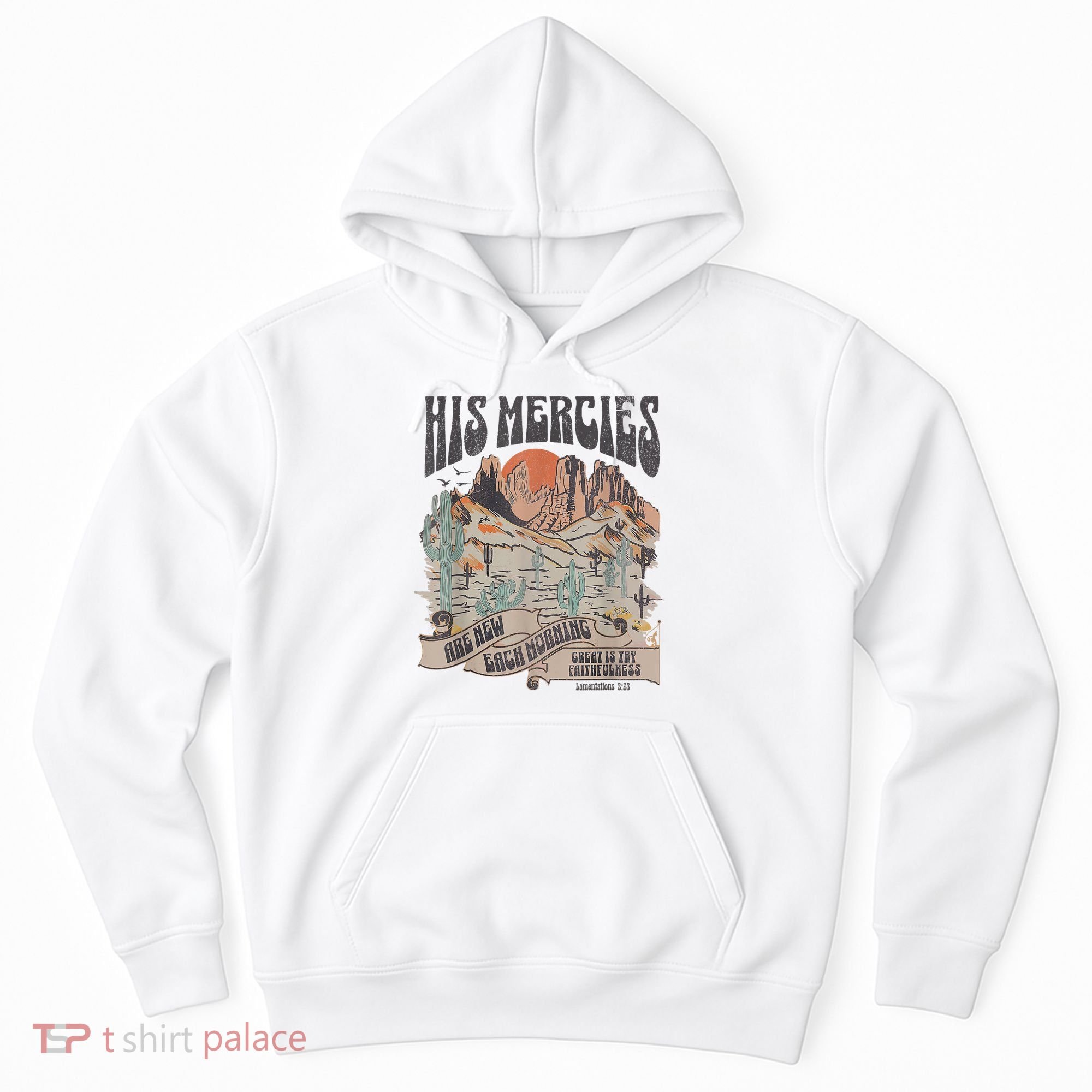 Boho Christian Jesus Apparel Faith Based His Mercies Are New Hoodie