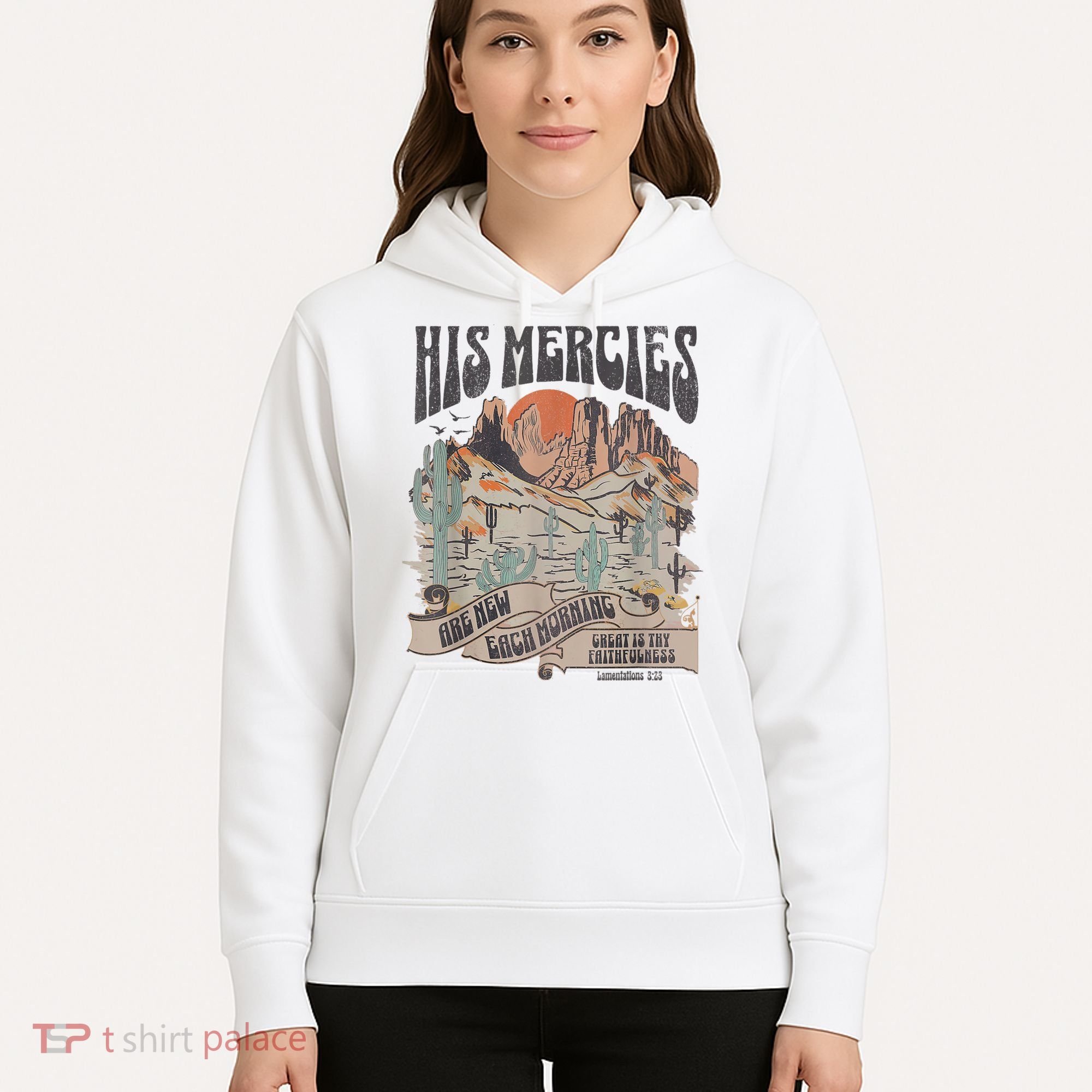 Boho Christian Jesus Apparel Faith Based His Mercies Are New Hoodie