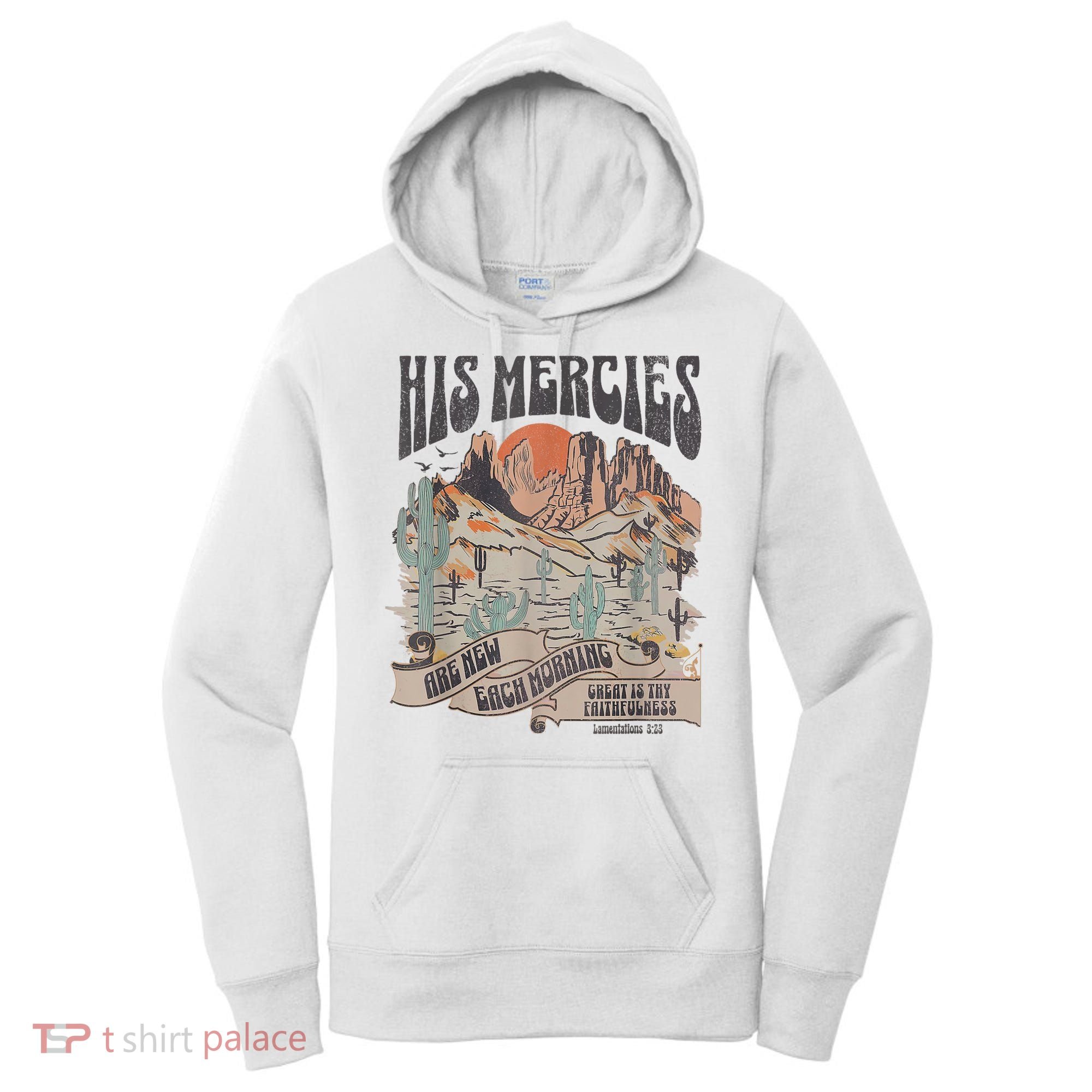 Boho Christian Jesus Apparel Faith Based His Mercies Are New Women's Hoodie