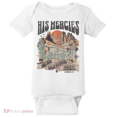 Boho Christian Jesus Apparel Faith Based His Mercies Are New Baby Bodysuit