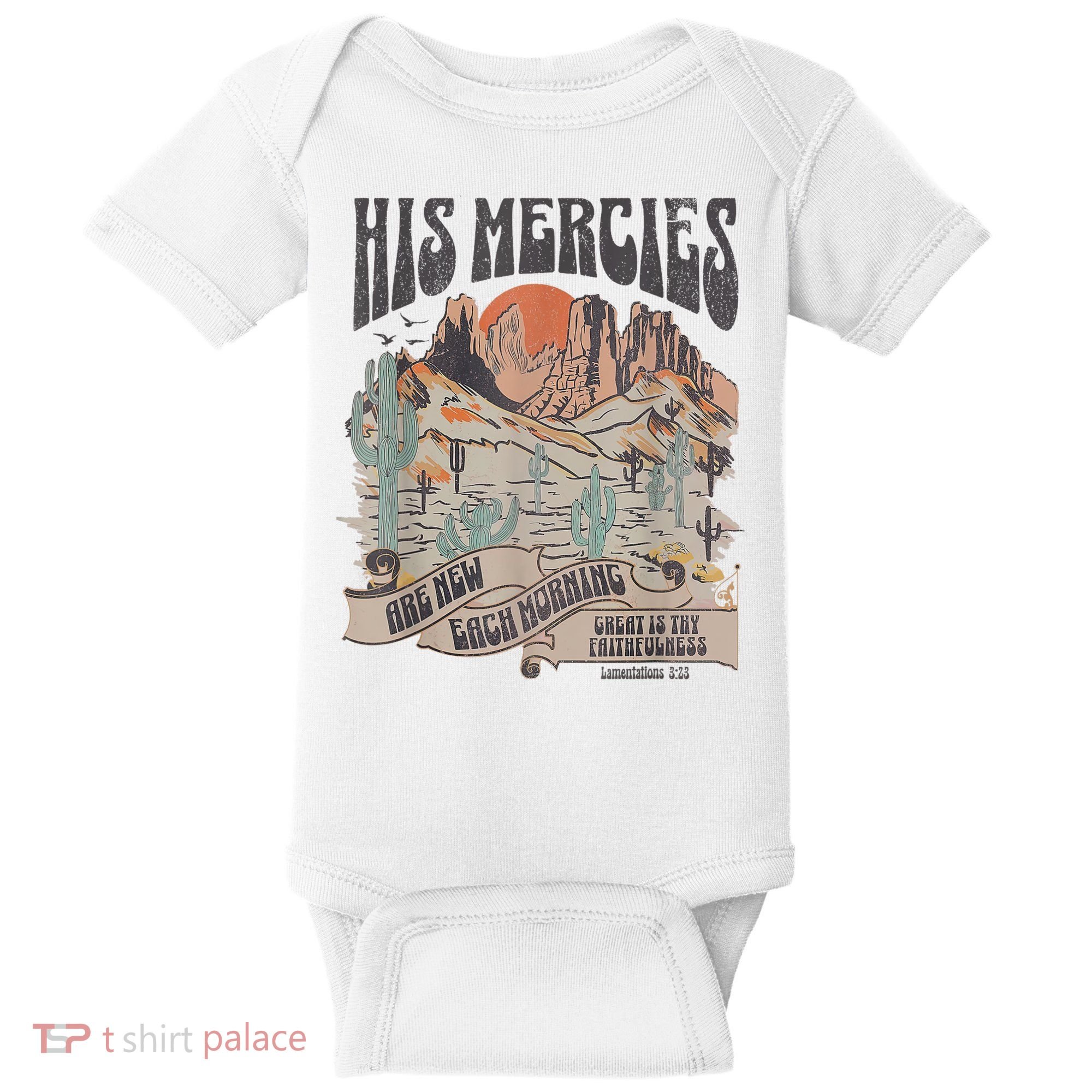 Boho Christian Jesus Apparel Faith Based His Mercies Are New Baby Bodysuit