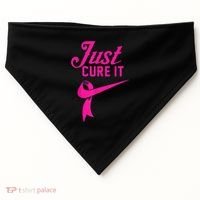 Breast Cancer Just Cure It USA-Made Doggie Bandana thumb 0