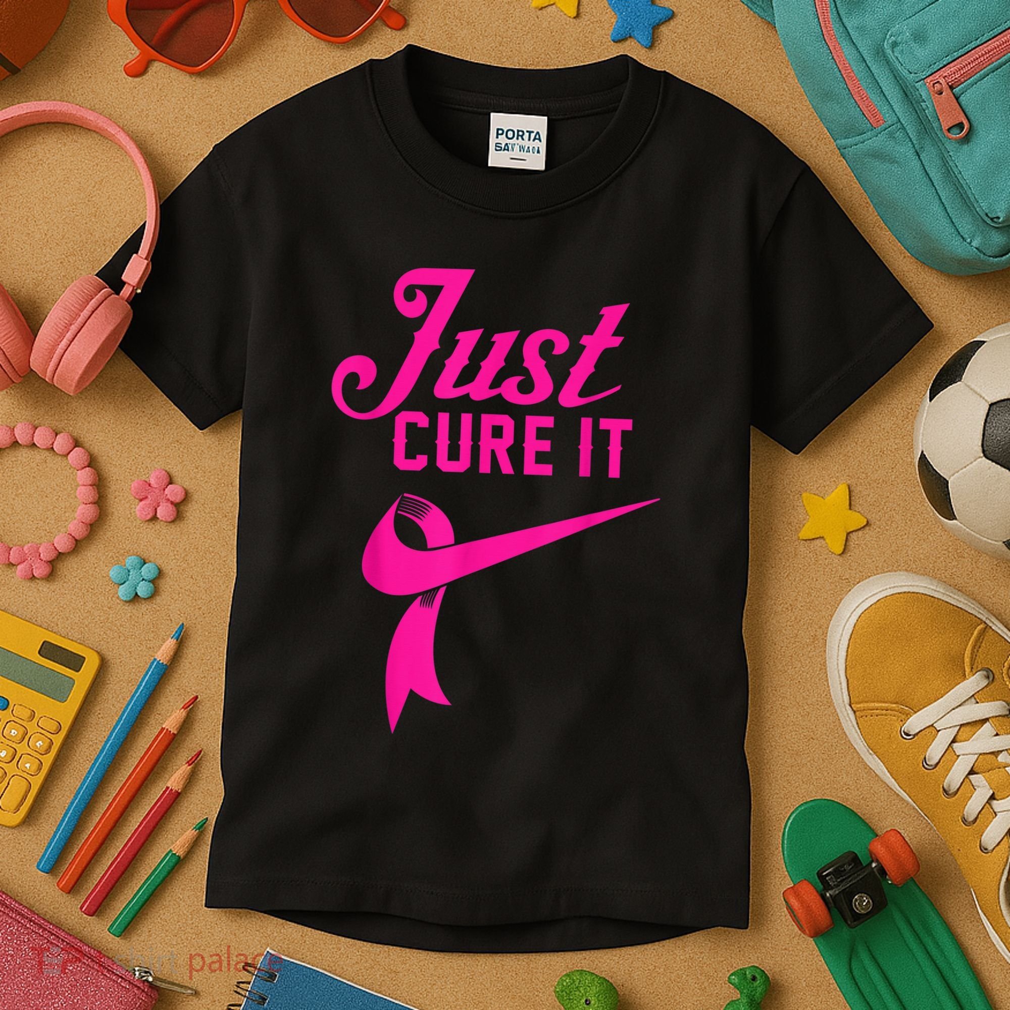 Breast Cancer Just Cure It Kids T-Shirt