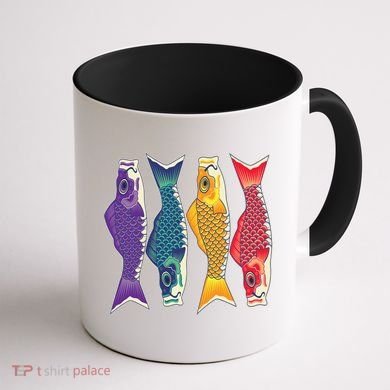 Bright Colorful Japanese Koi Carp Fish Coffee Mug back