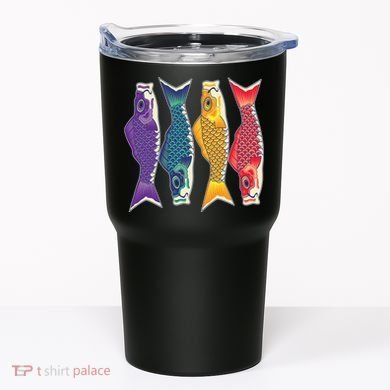 Bright Colorful Japanese Koi Carp Fish Tumbler