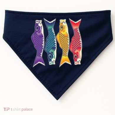 Bright Colorful Japanese Koi Carp Fish USA-Made Doggie Bandana