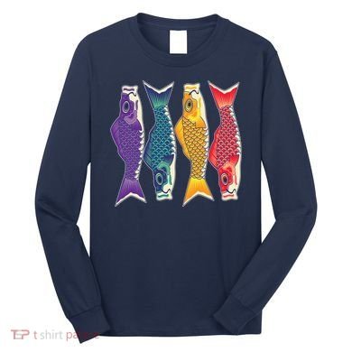 Bright Colorful Japanese Koi Carp Fish Long Sleeve Shirt