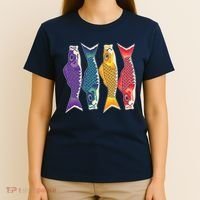 Bright Colorful Japanese Koi Carp Fish T-Shirt thumb 4
