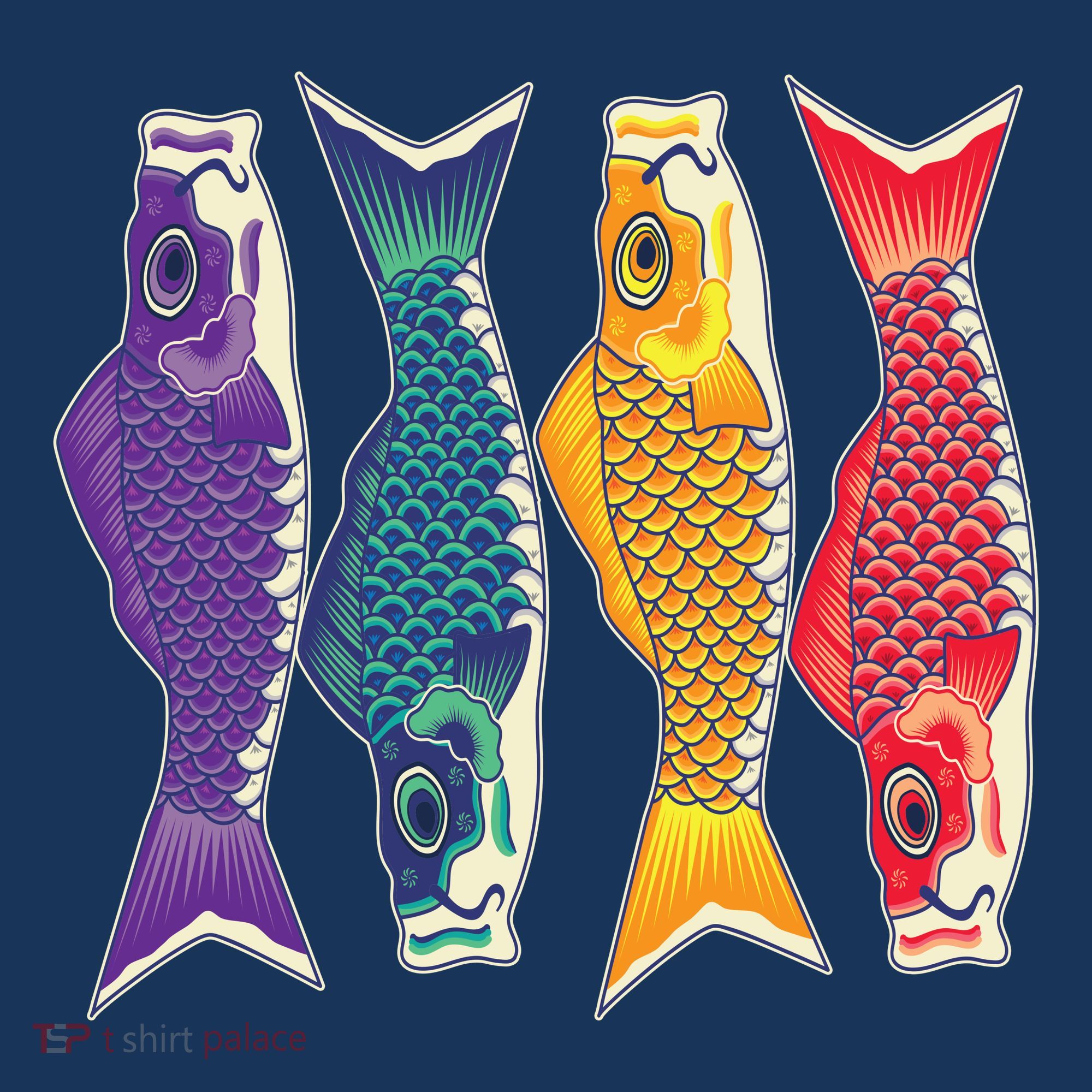 Bright Colorful Japanese Koi Carp Fish T-Shirt