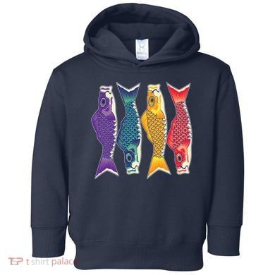 Bright Colorful Japanese Koi Carp Fish Toddler Hoodie