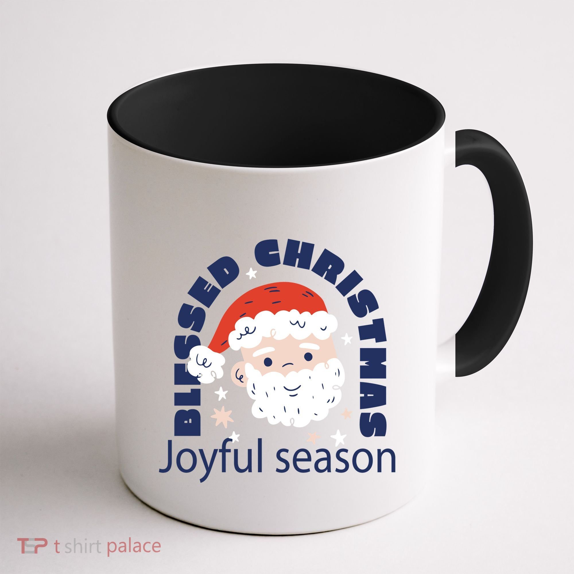 Blessed Christmas Joyful Season Santa Claus Coffee Mug