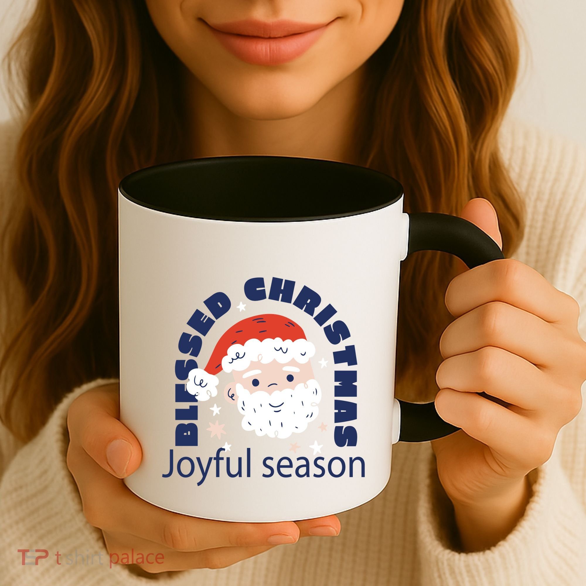 Blessed Christmas Joyful Season Santa Claus Coffee Mug