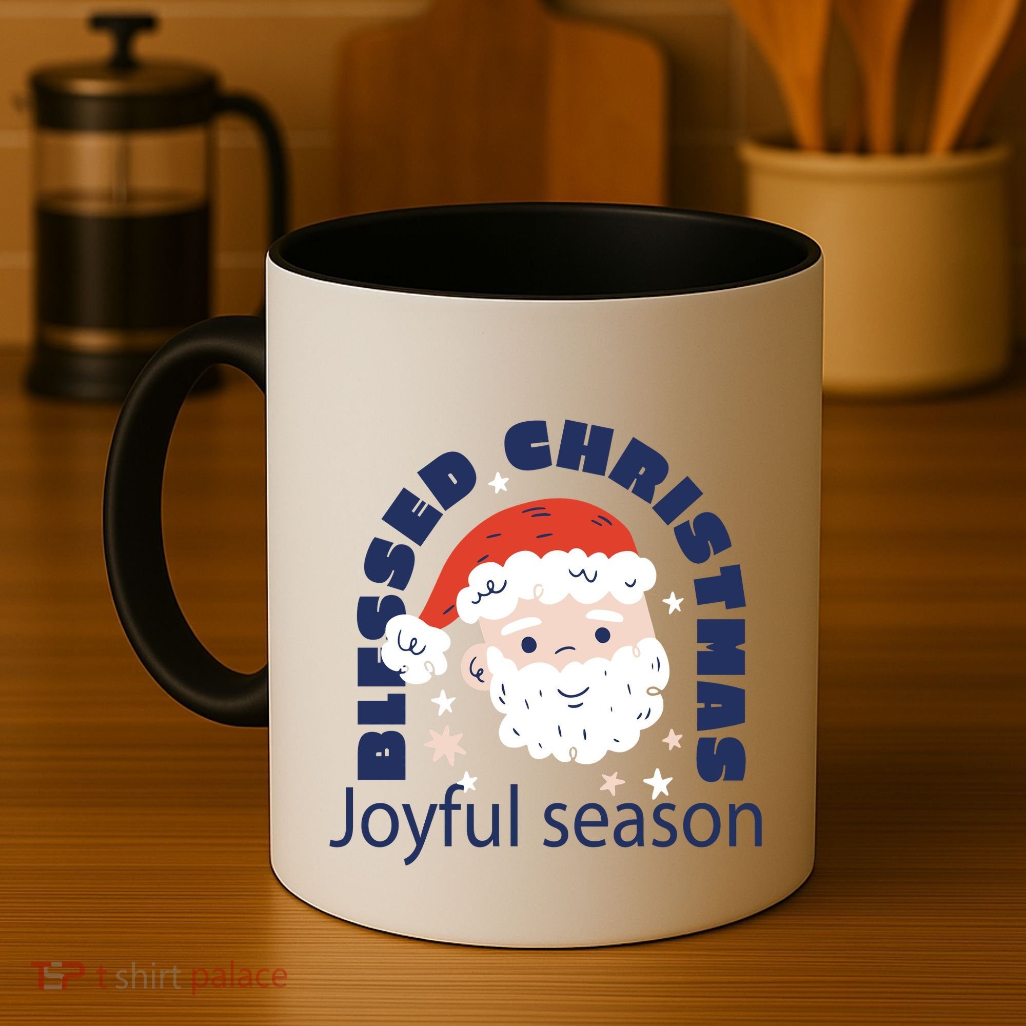 Blessed Christmas Joyful Season Santa Claus Coffee Mug