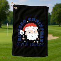 Blessed Christmas Joyful Season Santa Claus Golf Towel thumb 1