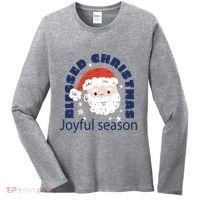 Blessed Christmas Joyful Season Santa Claus Women's Long Sleeve Shirt thumb 0