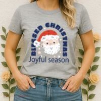 Blessed Christmas Joyful Season Santa Claus Women's T-Shirt thumb 2