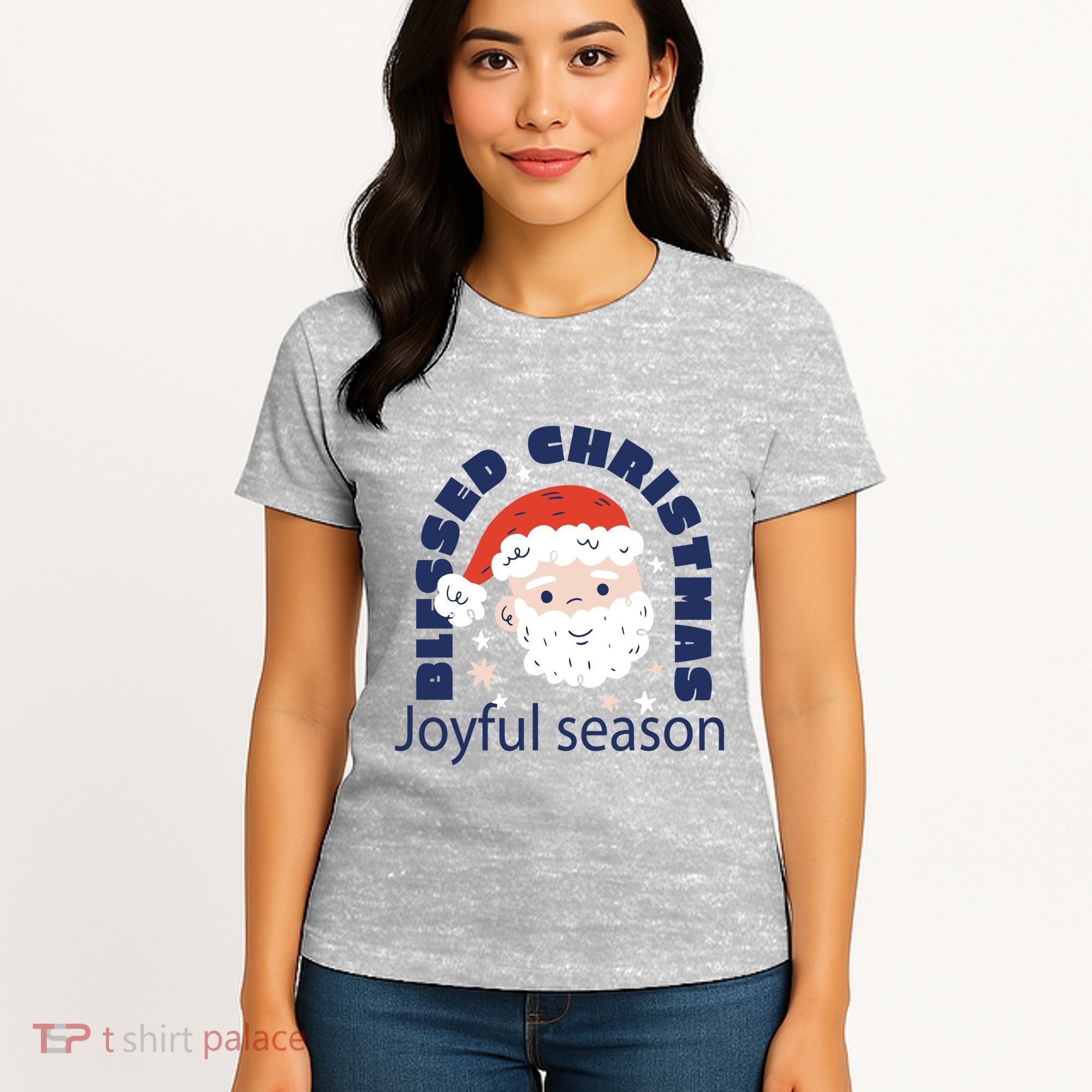 Blessed Christmas Joyful Season Santa Claus Women's T-Shirt