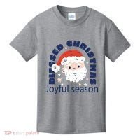 Blessed Christmas Joyful Season Santa Claus Kids T-Shirt thumb 0