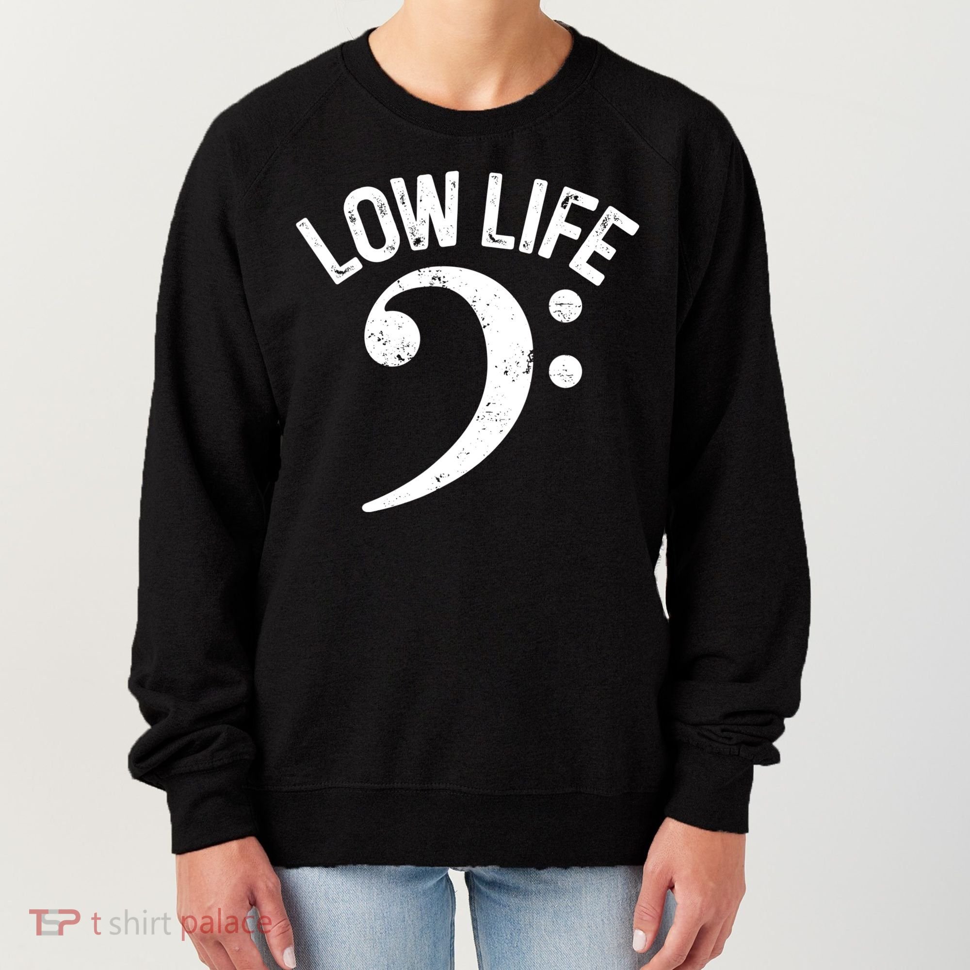 Bass Clef Low Life Music Marching Band Low Brass Bass Note Women's Sweatshirt