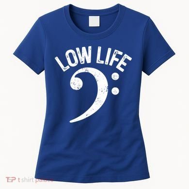 Bass Clef Low Life Music Marching Band Low Brass Bass Note Women's T-Shirt