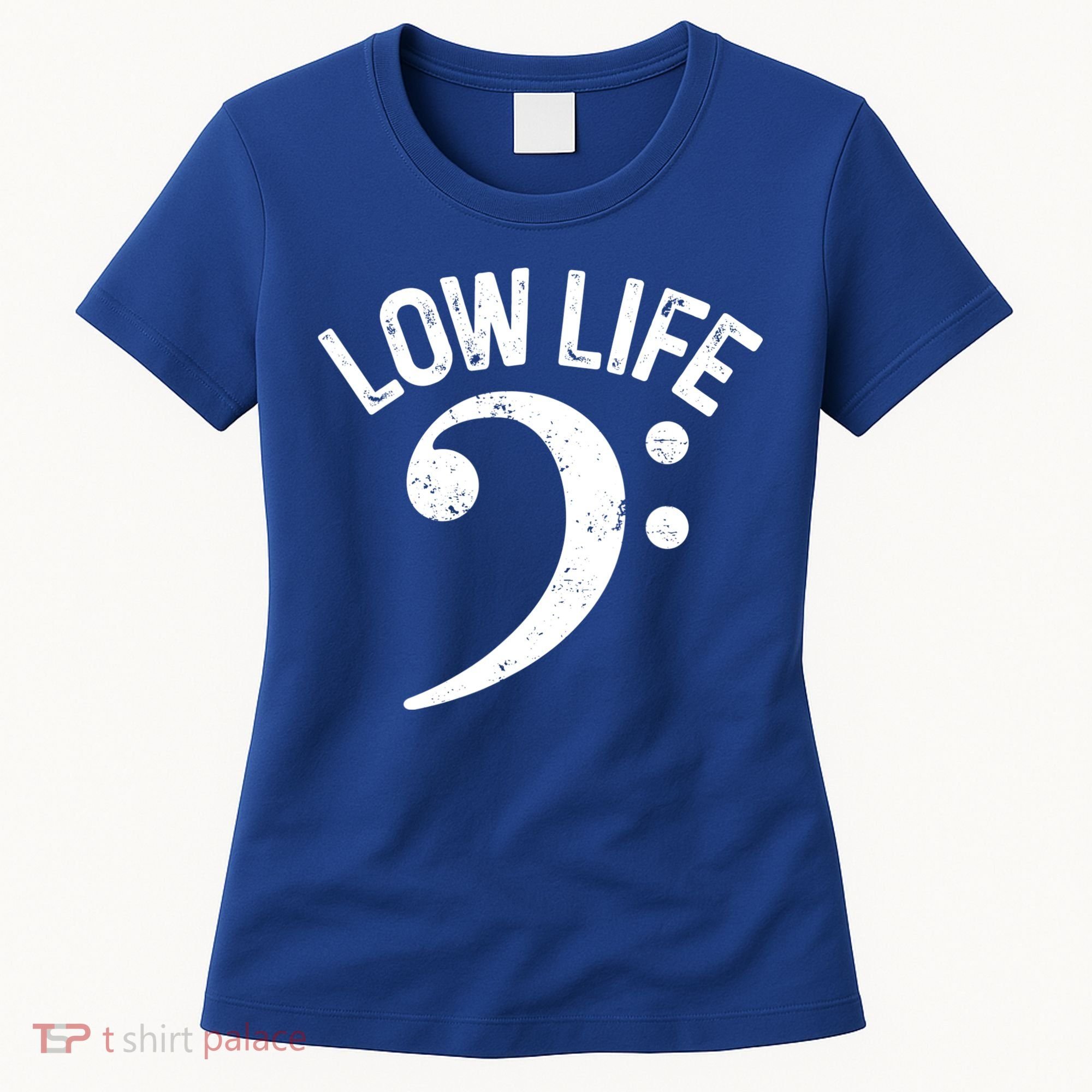 Bass Clef Low Life Music Marching Band Low Brass Bass Note Women's T-Shirt