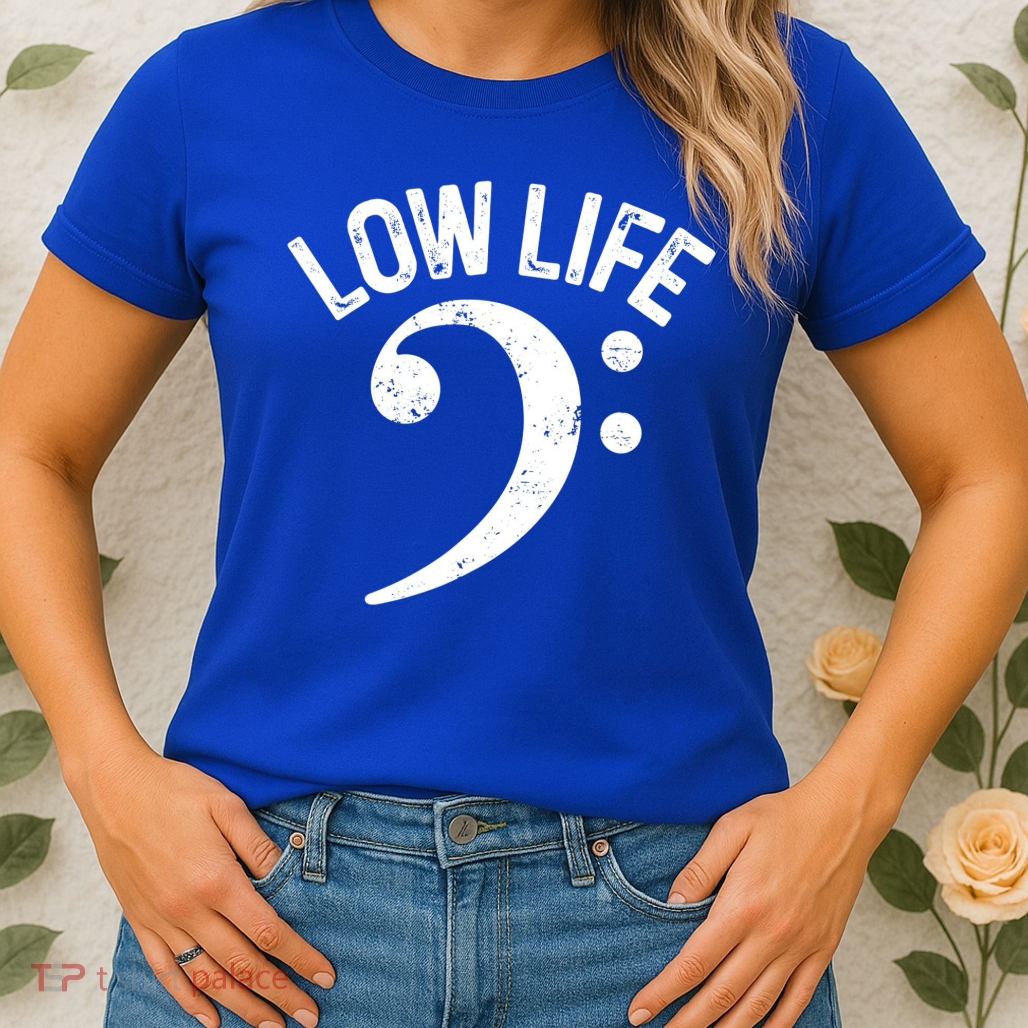 Bass Clef Low Life Music Marching Band Low Brass Bass Note Women's T-Shirt