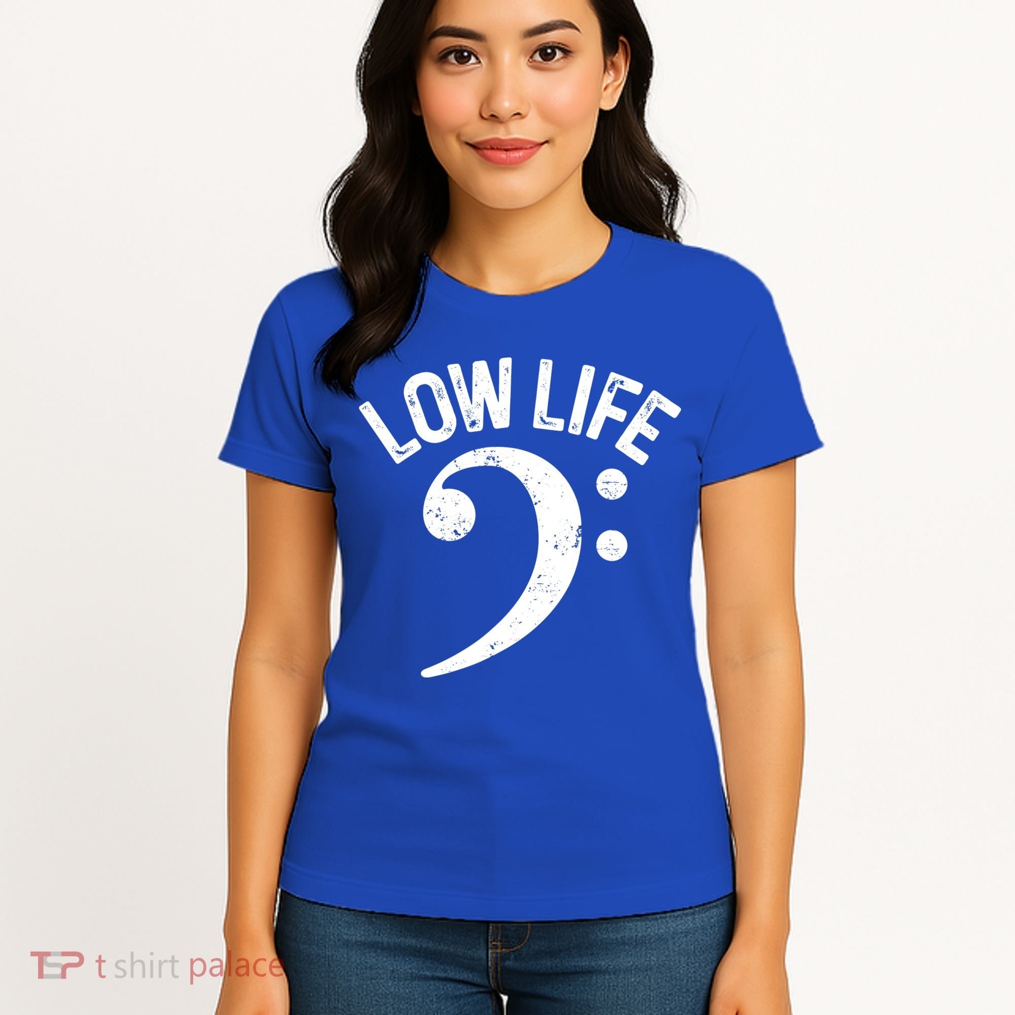Bass Clef Low Life Music Marching Band Low Brass Bass Note Women's T-Shirt